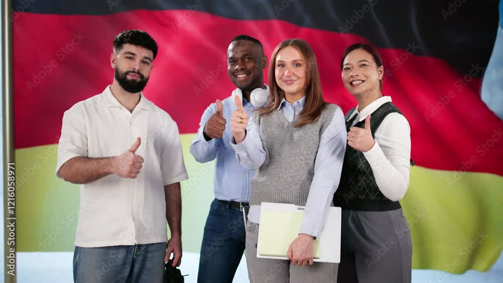 People Learning German Language Or Deutsch