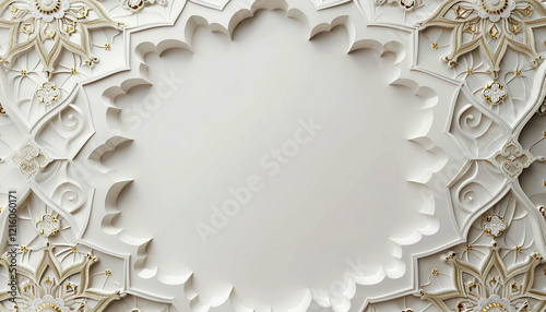 Eid Mubarak, copy space white pattern background photo