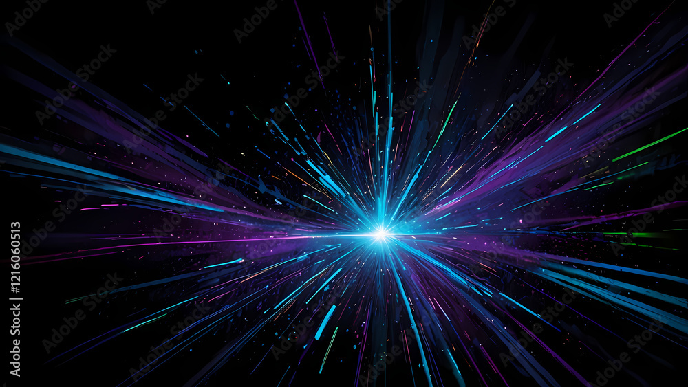 Abstract Sci-Fi Background with Glowing Light Streaks Abstract Sci-Fi Background with Glowing Light Streaks