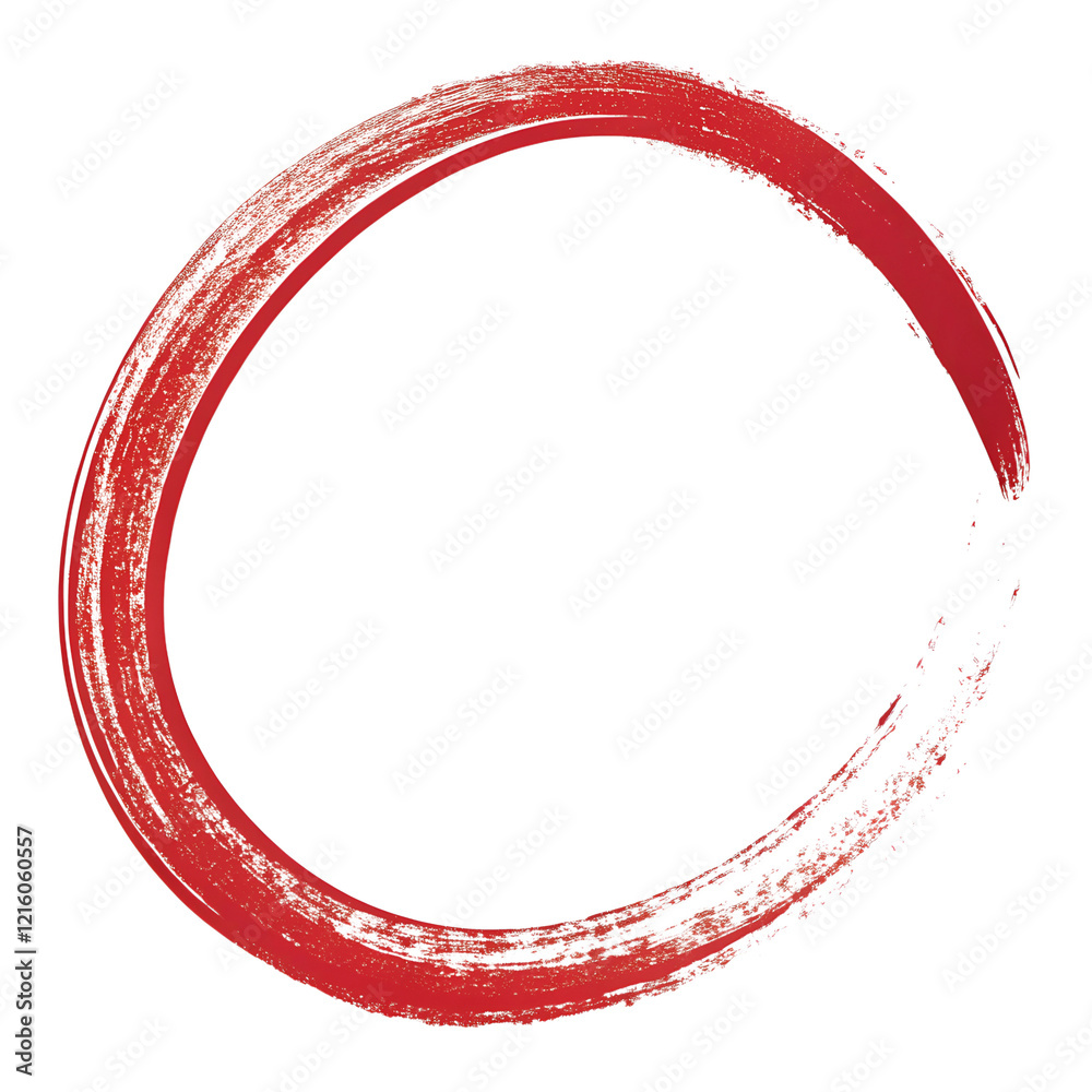 Red Paintbrush Swirl Circle Design Red Paintbrush Swirl Circle Design