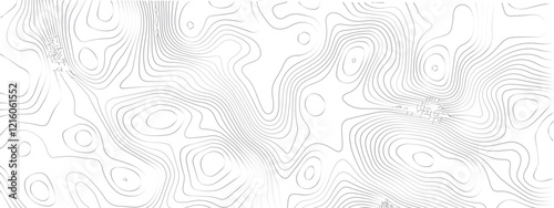 Contemporary Abstract Topographic Map with Geometric Lines and a Clean Modern Grid Layout on a White Background
