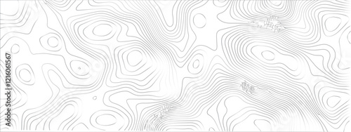 Contemporary Abstract Topographic Map with Geometric Lines and a Clean Modern Grid Layout on a White Background
