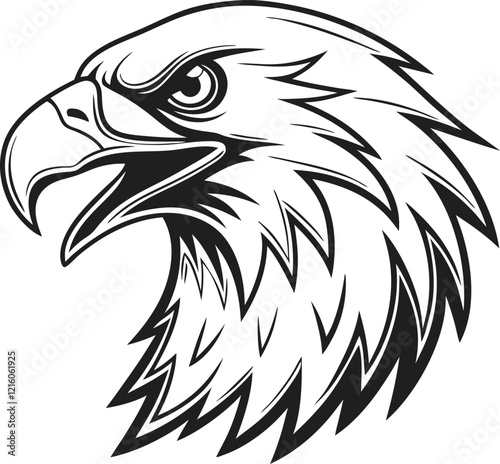 eagle head mascot isolated on white background