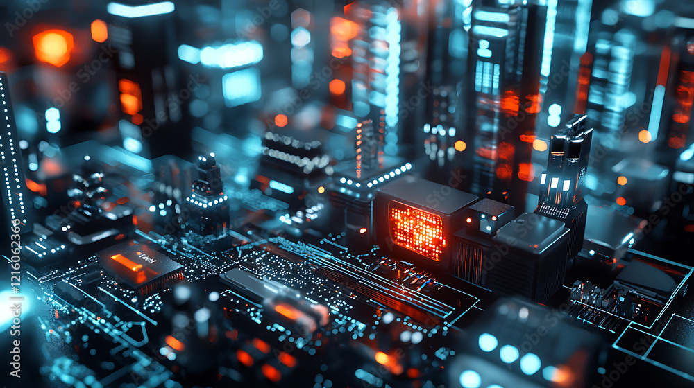 futuristic cityscape with glowing fiber optic networks and digital infrastructure, showcasing advanced technology and urban development futuristic cityscape with glowing fiber optic networks and digital infrastructure, showcasing advanced technology and urban development