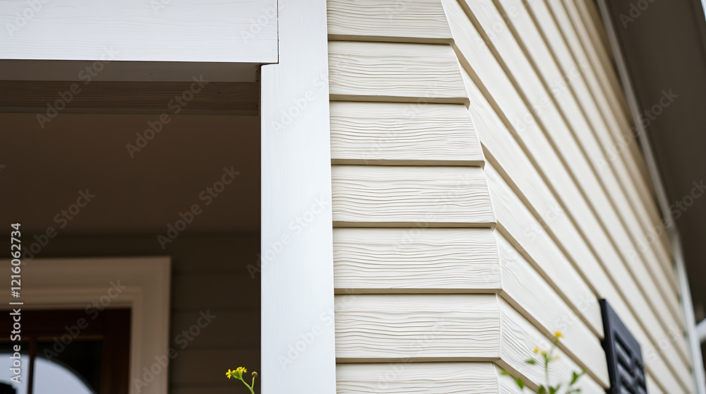 Obraz premium Modern House Exterior with Wood Siding: Architectural Design and Real Estate