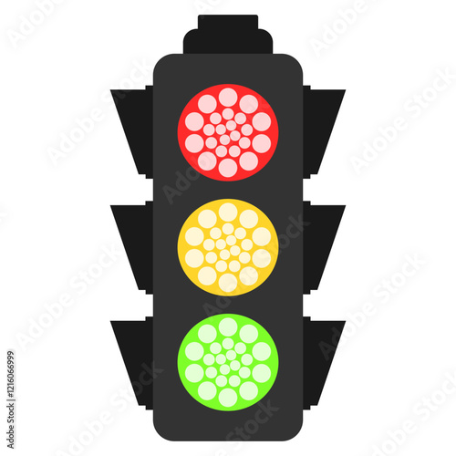 Traffic light on a White Background.