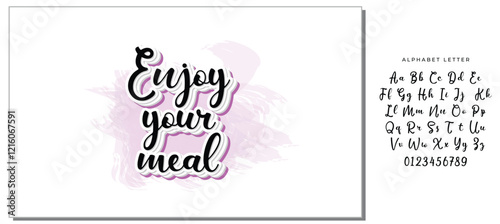 Enjoy your meal. Lettering. Ink illustration. t-shirt design.