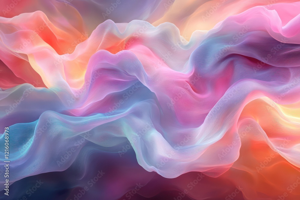 Obraz premium Abstract, fluid patterns with soft, blurred edges, creating a smooth and dreamy
