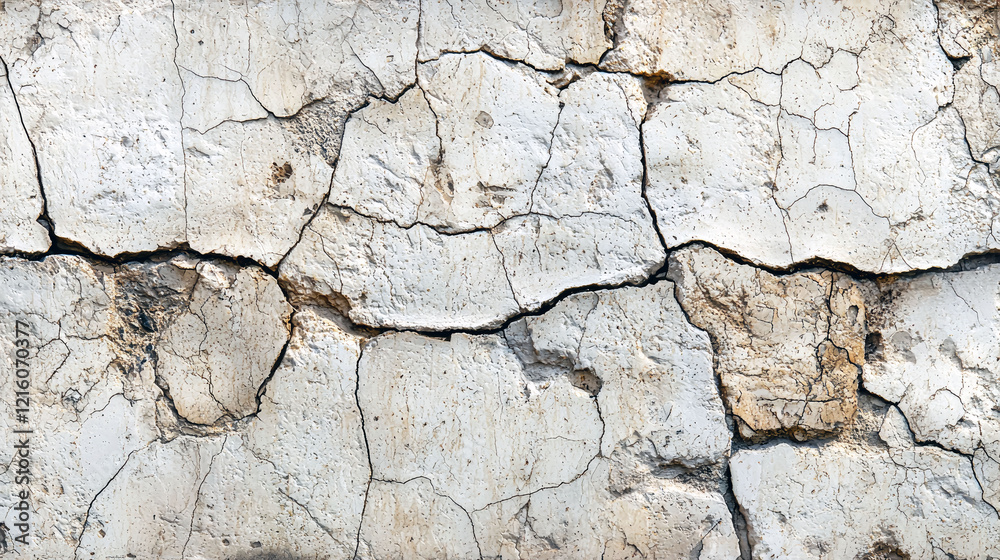Obraz premium Cracked Wall Texture: Aged Stone Surface Background - Grunge Concrete Pattern