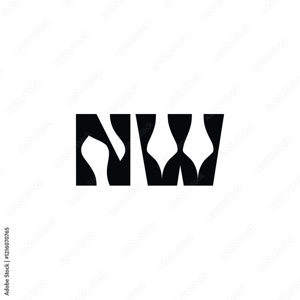 NW monogram logo design letter text name symbol monochrome logotype alphabet character simple logo NW monogram logo design letter text name symbol monochrome logotype alphabet character simple logo