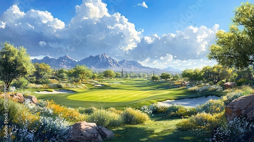 Golf course illustration (TPC Scottsdale) -