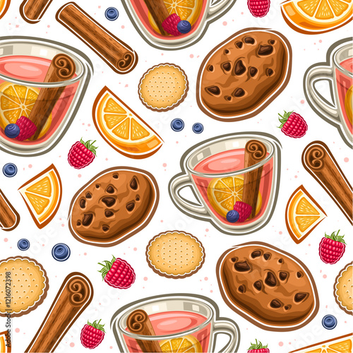 Vector Fruit Tea seamless pattern