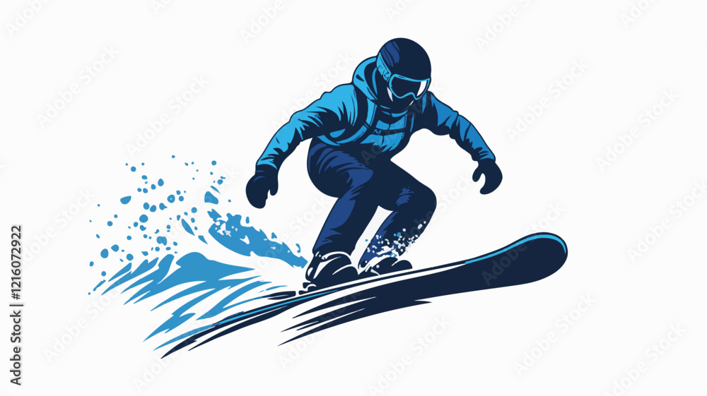 Fototapeta premium Surfer Riding a Wave at Sunset – Vibrant Ocean Adventure, Dynamic Action, and Inspirational Vector Illustration.