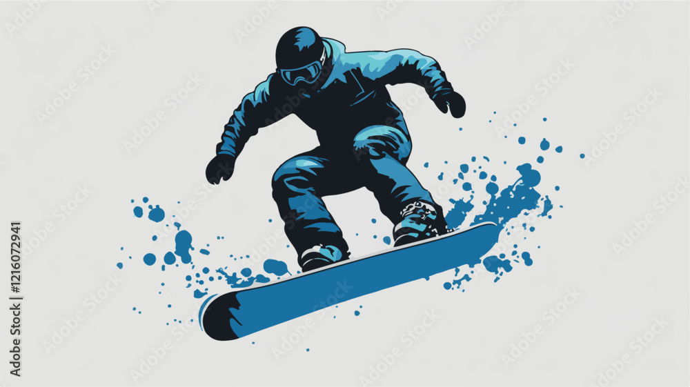 Fototapeta premium Surfer Riding a Wave at Sunset – Vibrant Ocean Adventure, Dynamic Action, and Inspirational Vector Illustration.