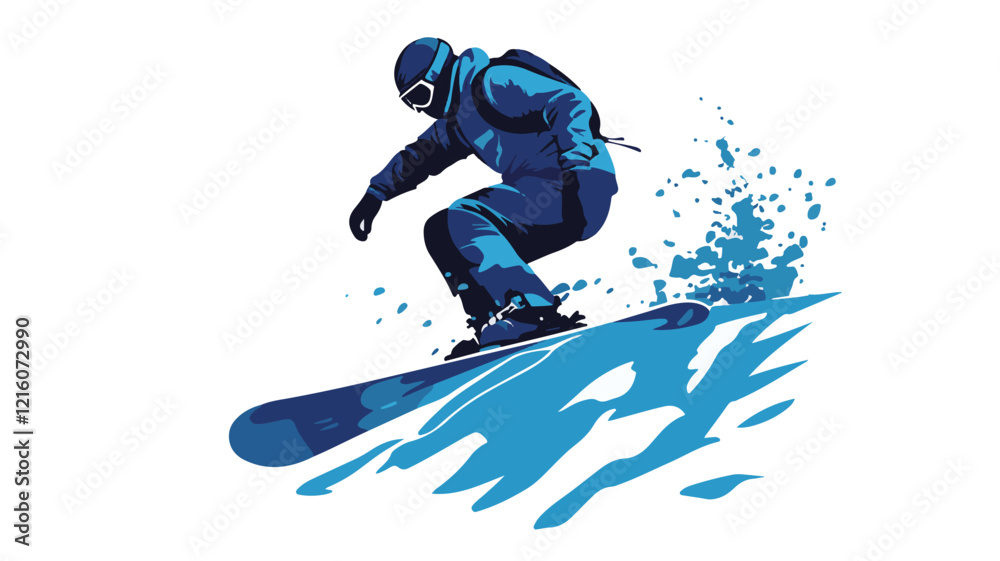 Obraz premium Surfer Riding a Wave at Sunset – Vibrant Ocean Adventure, Dynamic Action, and Inspirational Vector Illustration.
