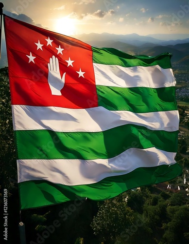 Abkhazia Beautifull flag photo