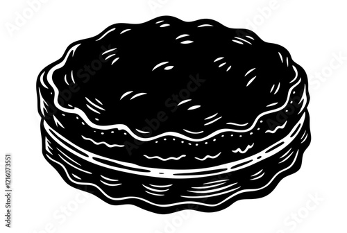 buttermilk biscuit silhouette vector 