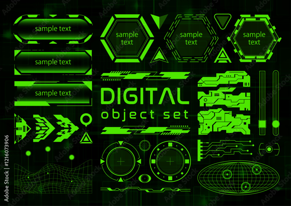 Obraz premium Digital Object Set 014