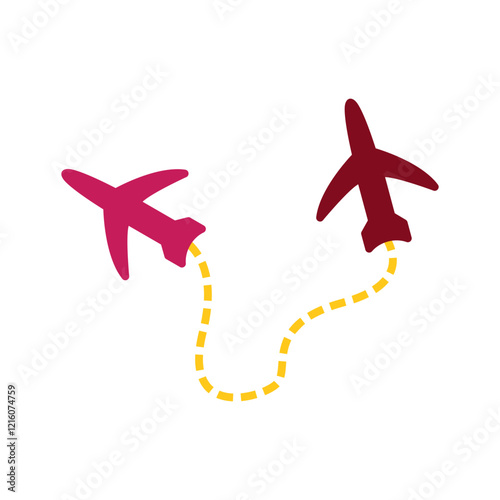 Round Travel Flights Vector Icon