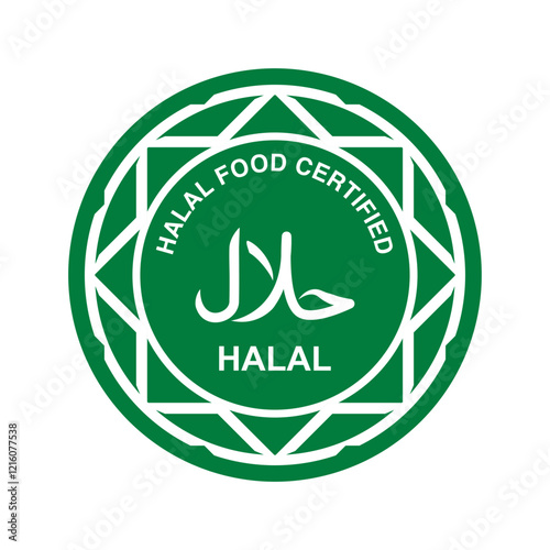 100% halal certified product label with transparent background