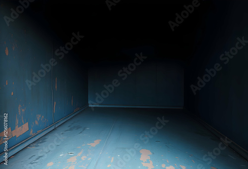 dark underwater room, submerged chamber, turquoise water, tiled floor, glowing light from above, eerie atmosphere, reflections on water surface, mysterious depths, abandoned pool, surreal aquatic envi photo