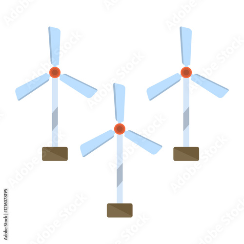 Multiple Windmills Vector Icon