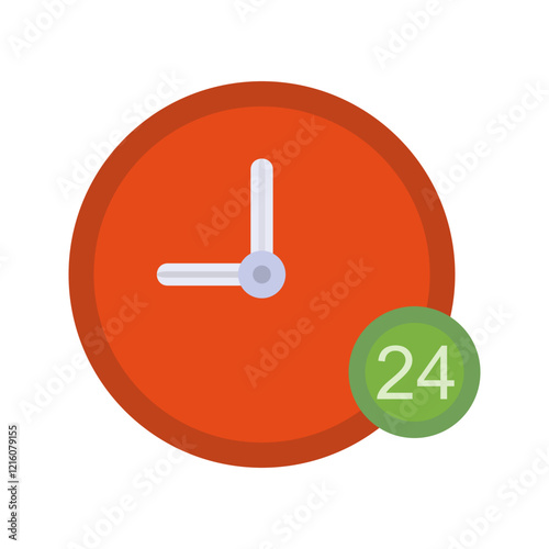24 Hour Service Vector Icon