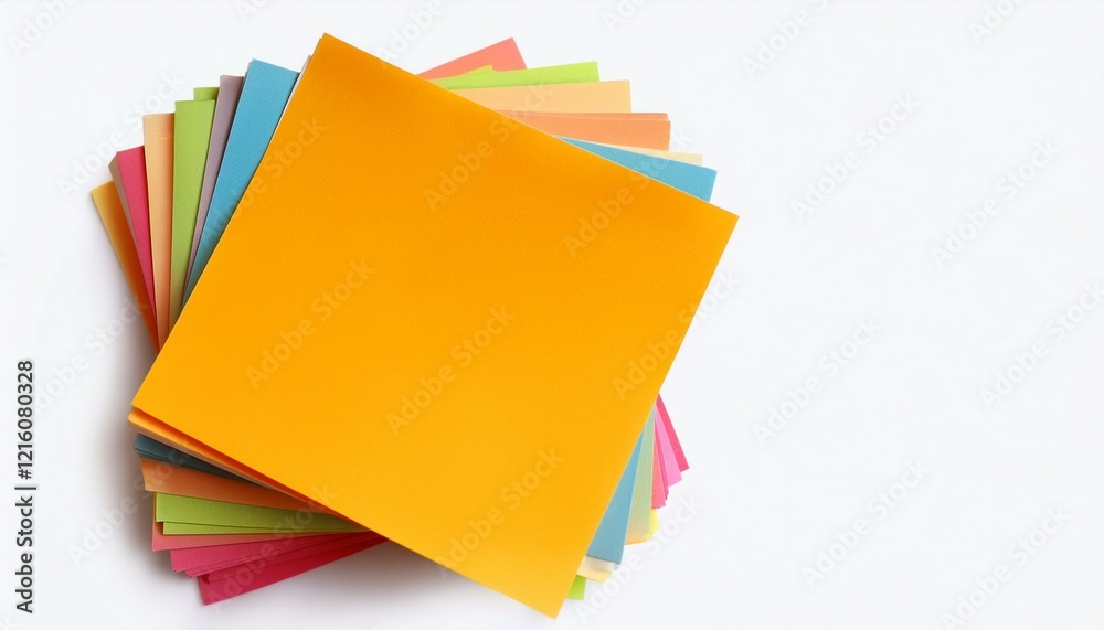 Stack of colorful memo pads on white background. Stack of colorful memo pads on white background.