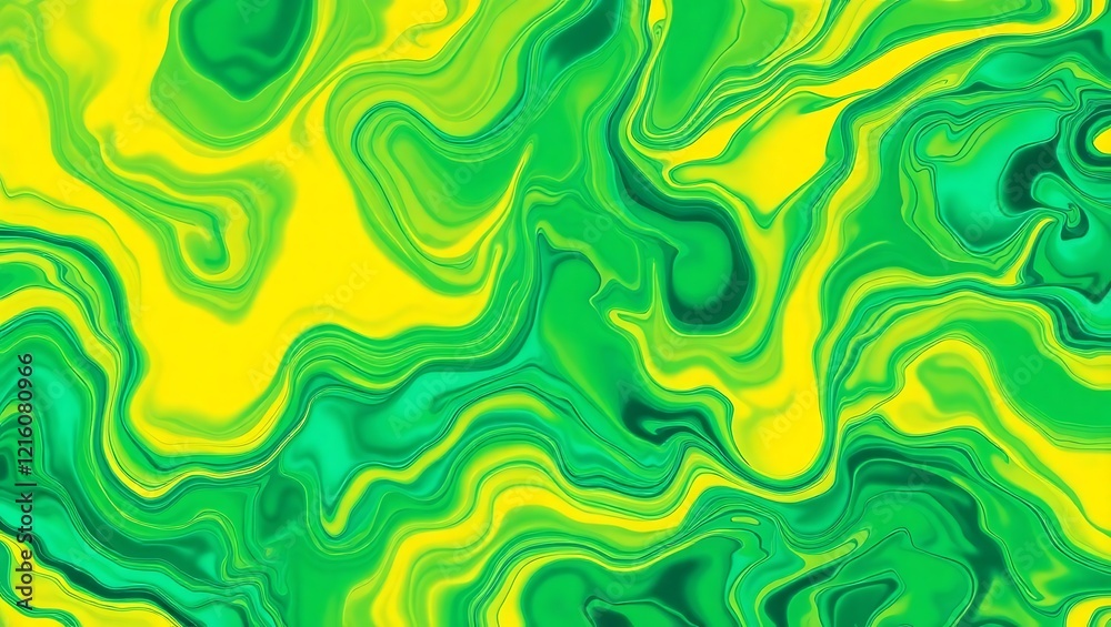 Fototapeta premium Vivid green and yellow marble texture with swirling patterns and vibrant gradients for dynamic digital projects and bold creative visuals