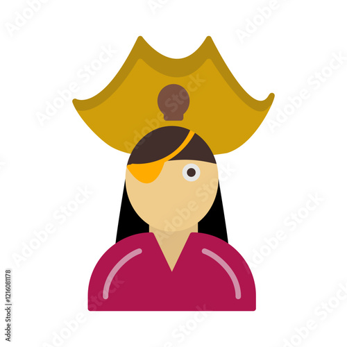 Female Pirate Vector Icon