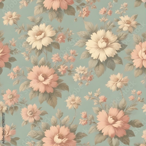 Vintage floral wallpaper