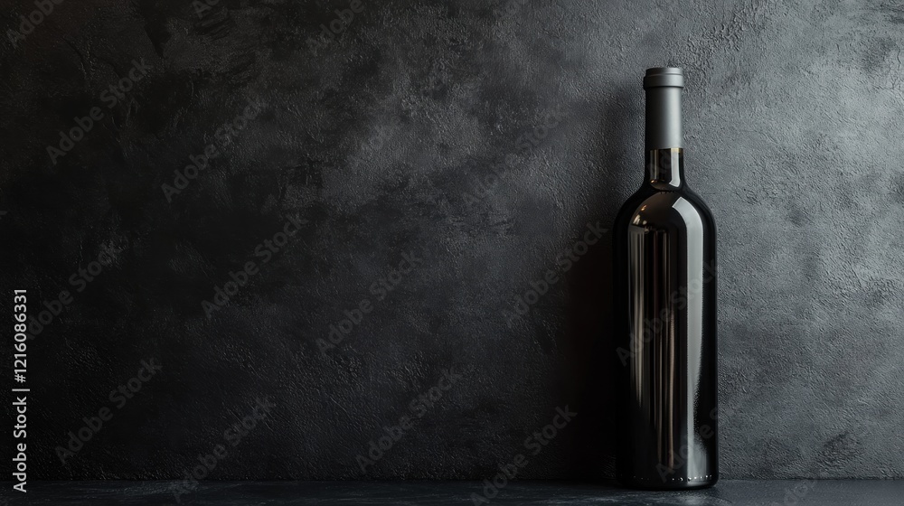 Red wine bottle on dark background Red wine bottle on dark background
