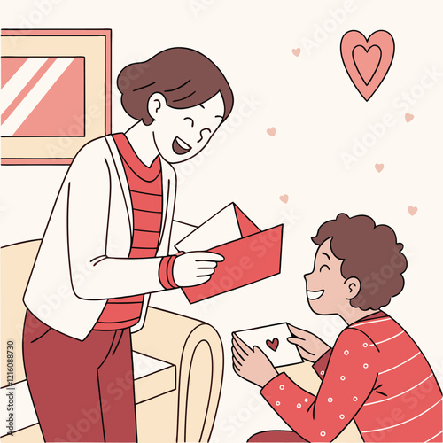 Valentines day holiday getting card with heart