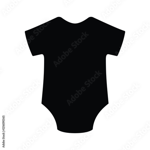 Onesie black and white flat vector icon and symbol design