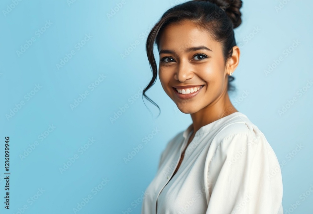 Portrait of a smiling female Latin American person with a warm expression Portrait of a smiling female Latin American person with a warm expression