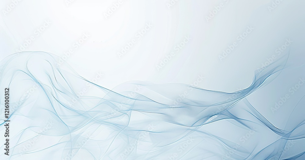 Naklejka premium Abstract blue waves create a serene and calming background effect.