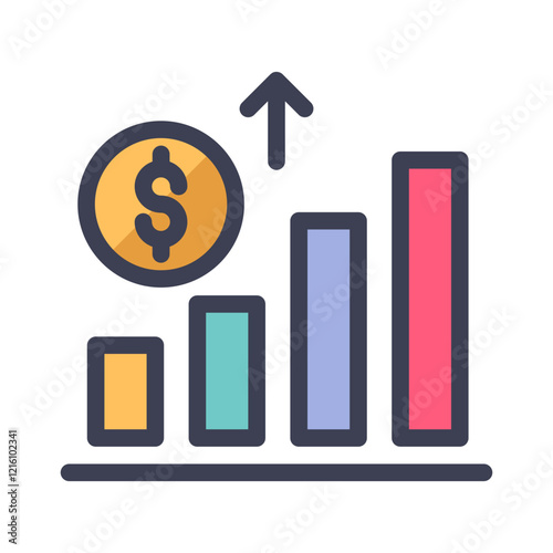 economy graph up filled style