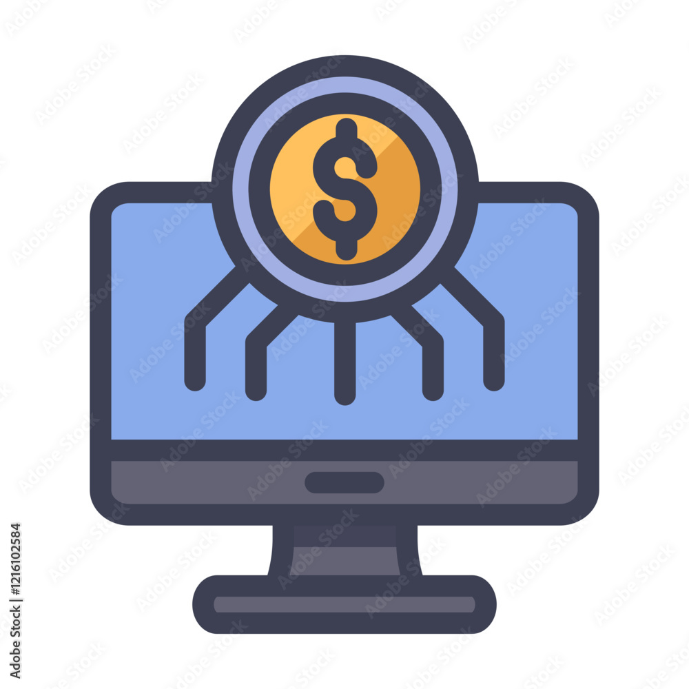 computer digital money filled style computer digital money filled style