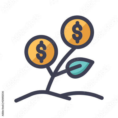 bank interest investment filled style