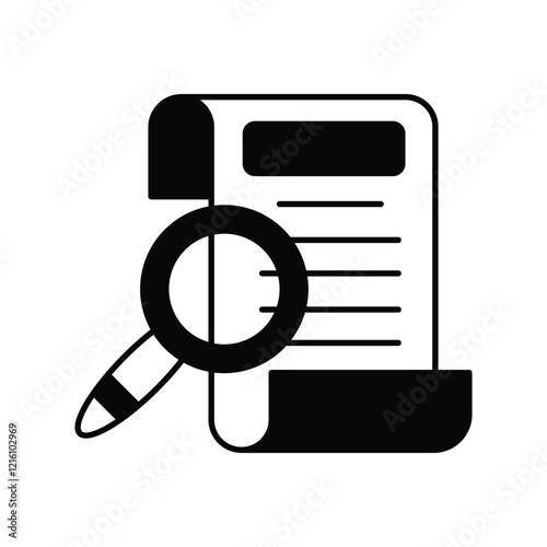 News Report glyph icon with white background vector stock illustration