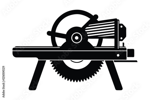 Miter Saw silhouette style vector design.eps