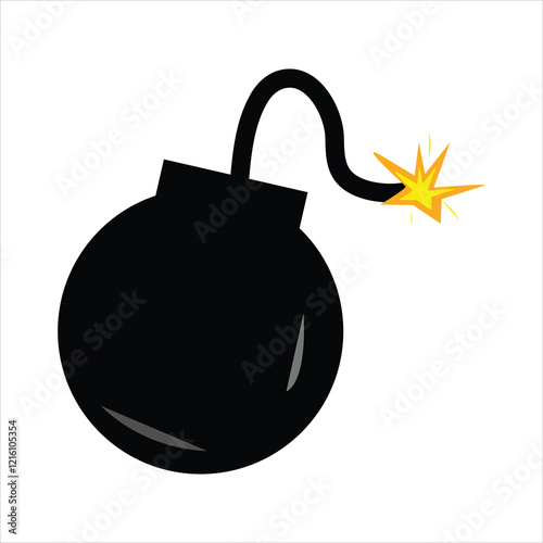 bomb with burning fuse