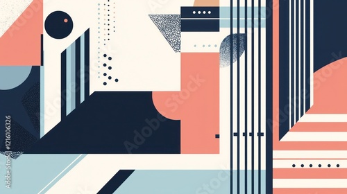Abstract geometric background with minimalistic architectural details