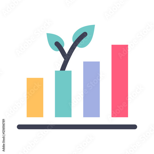 investment graph flat style