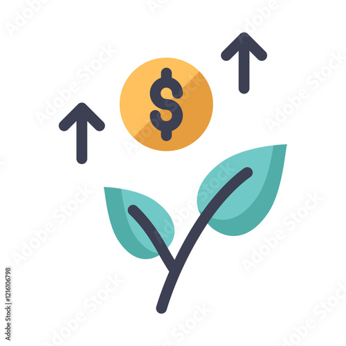 investment up flat style