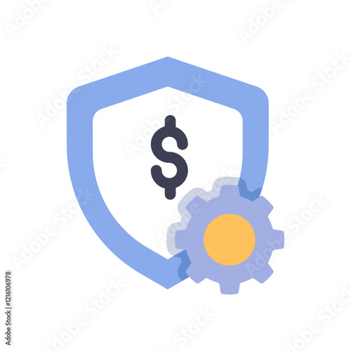 economy shield flat style