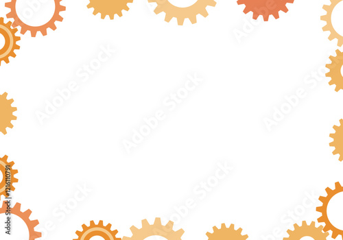 歯車のフレームイラスト