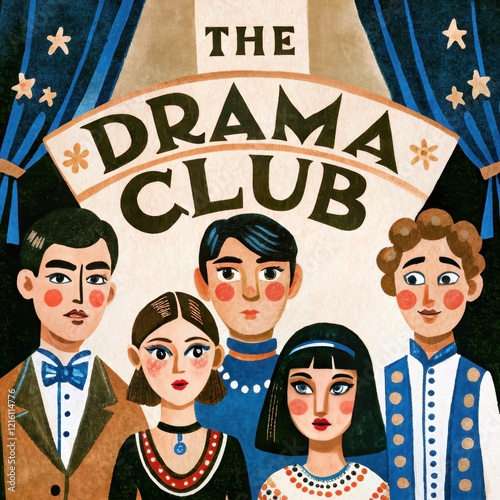 Diverse High School Drama Club Students Posing for a Playbill Poster