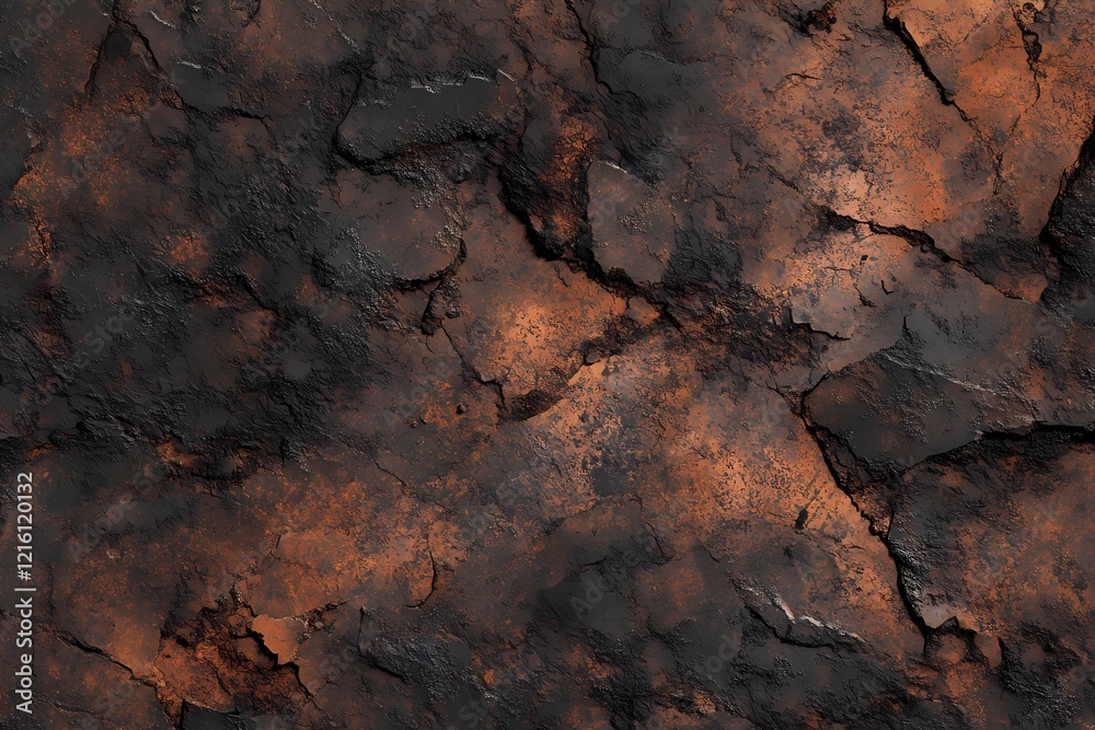 Dark Cracked Metallic Surface Texture Image Dark Cracked Metallic Surface Texture Image