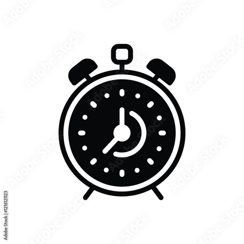 Black solid icon for time